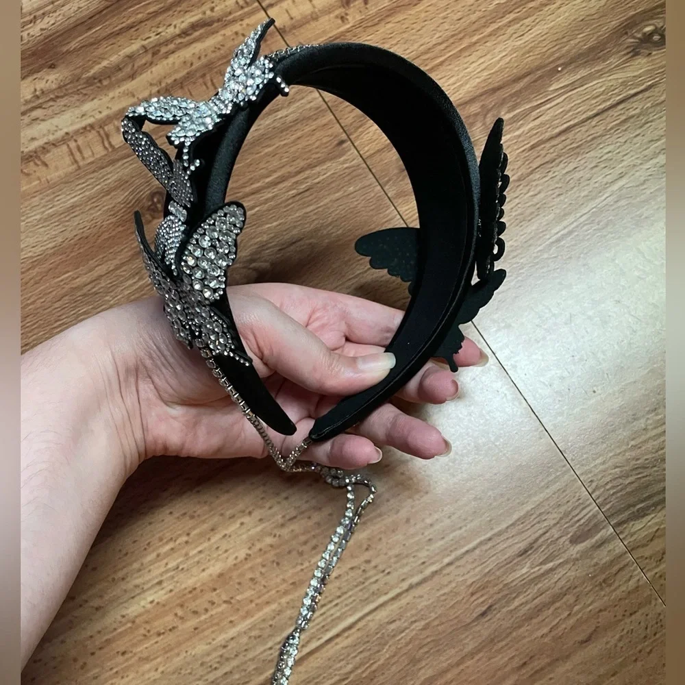 Silver Butterfly Embellished Headband